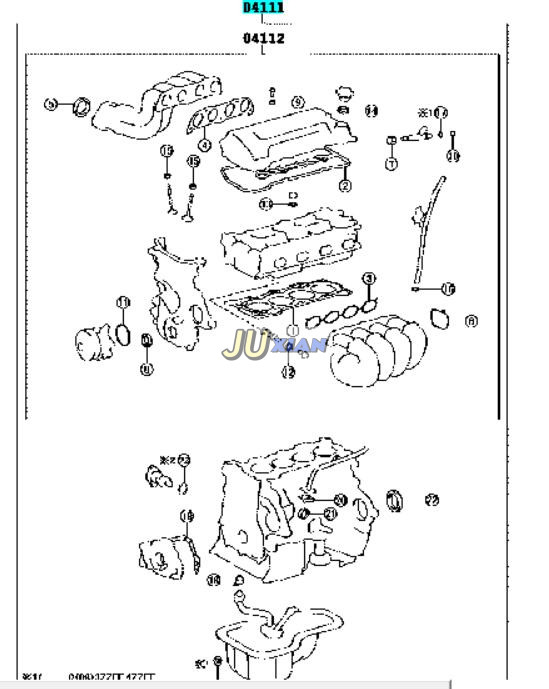 04111-22152 GASKET KIT ,ENGINE OVERHUAL FOR 1ZZ COROLLA - Image 3