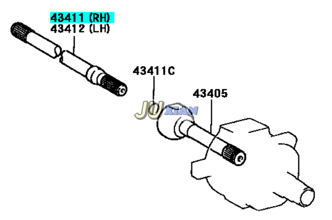 shaft axle 43411-60090 43412-60110 FZJ80/HZJ80 105 - Image 3
